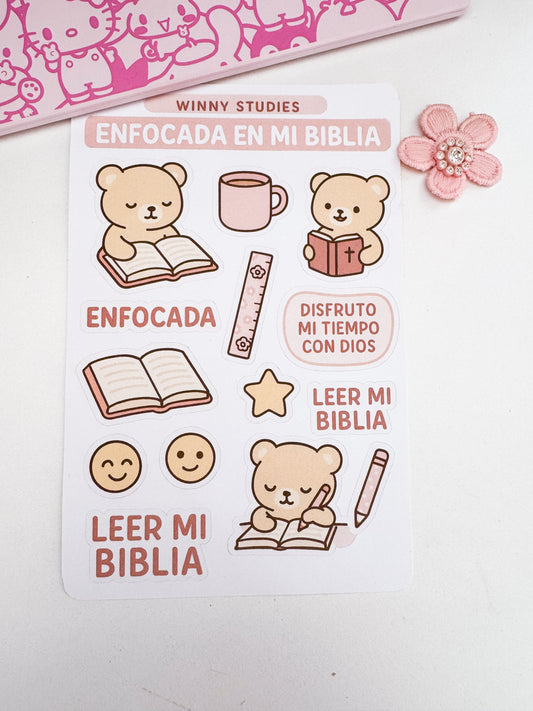 Enfocada en mi biblia stickers