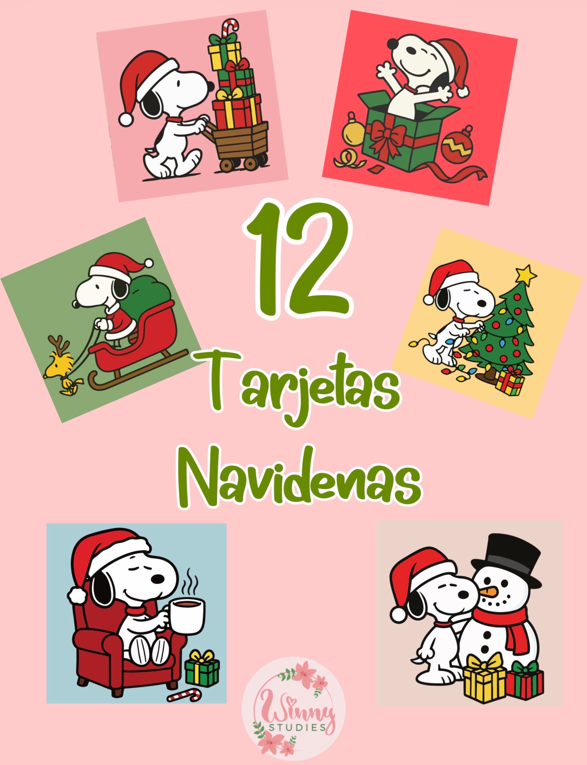 Tarjetas Navideñas Snoopy – Winny Studies Shop