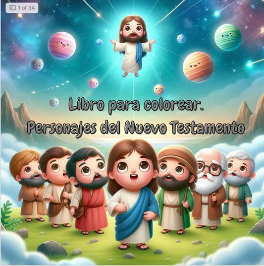 Libro para colorear, personajes del Nuevo Testamento. No es un producto físico