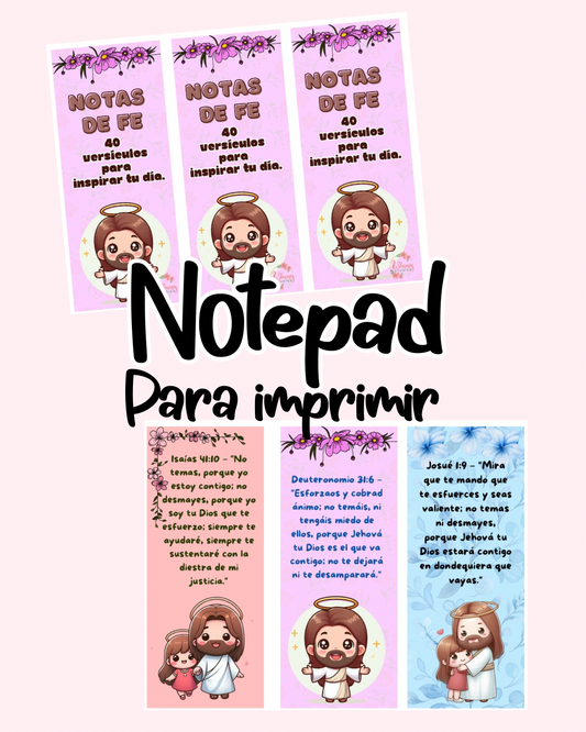 NOTEPAD 40 versículos para imprimir y hacer en casa