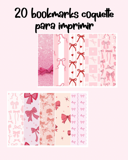 20 bookmarks coquette, digital para imprimir