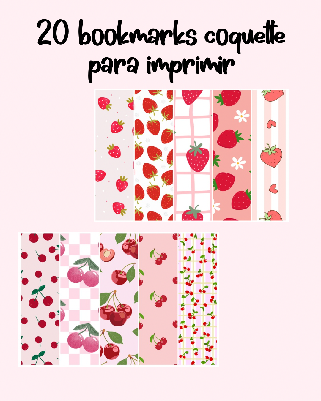 20 bookmarks coquette, digital para imprimir