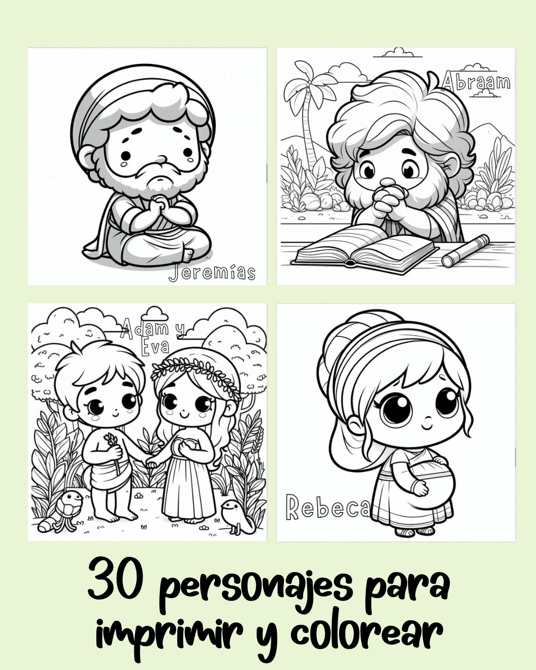 Libro para colorear, personajes del Viejo Testamento. No es un producto físico